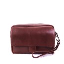 Voni Leather Clutch - Dark Brown