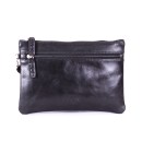 Opak Brown Goat Leather Pouch - Black