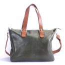 Zara Sara New Satchel Bag - Green - Cognac
