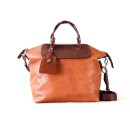 Lestari Goat Leather Satchel Bag - Cognac